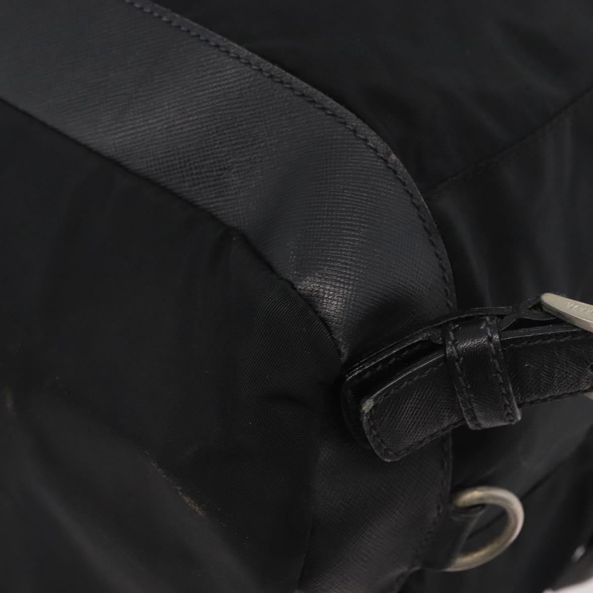 PRADA Backpack Nylon Black Silver Auth 176629