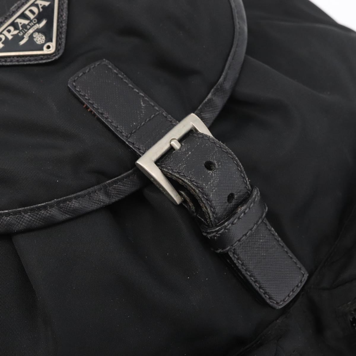 PRADA Backpack Nylon Black Silver Auth 176629