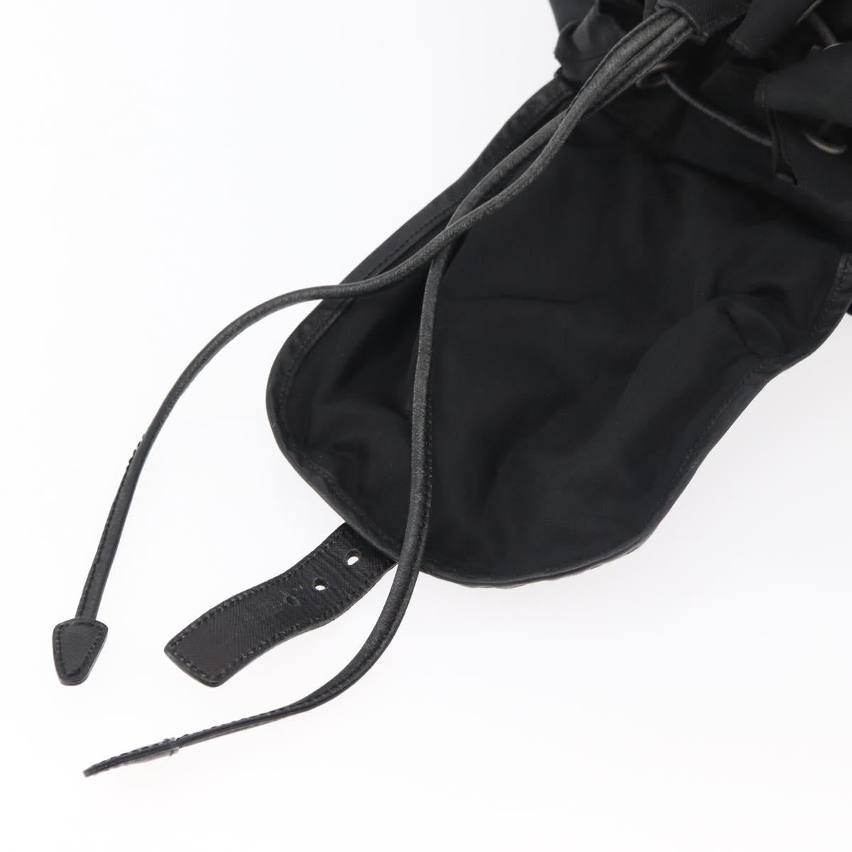 PRADA Backpack Nylon Black Silver Auth 176629