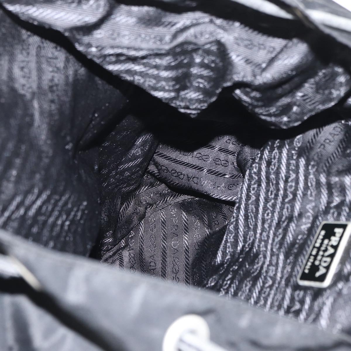PRADA Backpack Nylon Black Silver Auth 176629