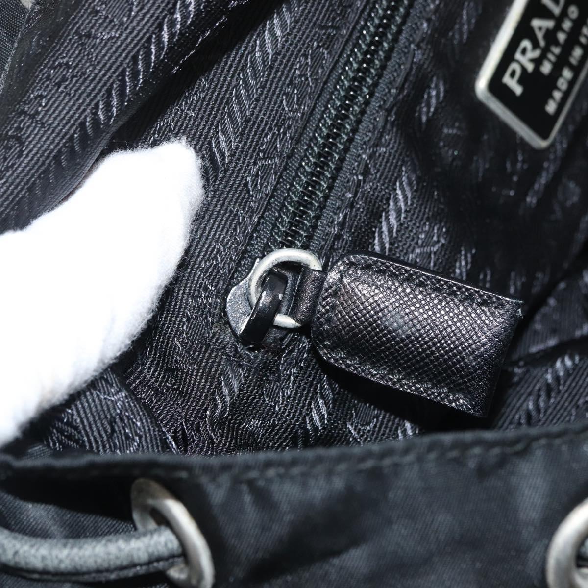 PRADA Backpack Nylon Black Silver Auth 176629