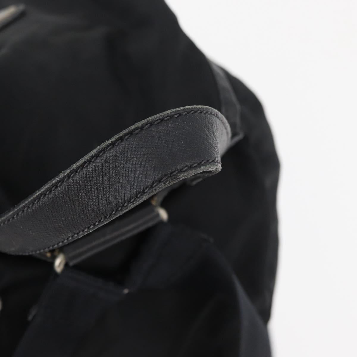 PRADA Backpack Nylon Black Silver Auth 176629