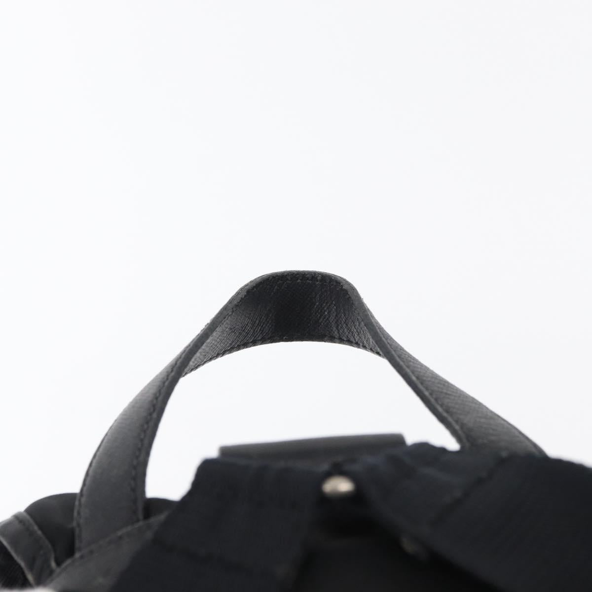 PRADA Backpack Nylon Black Silver Auth 176629