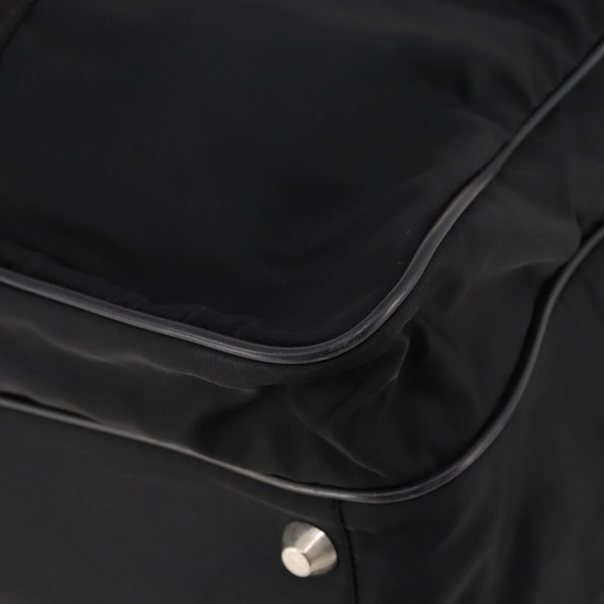 PRADA Boston Bag Nylon 2way Black Silver Auth 176630