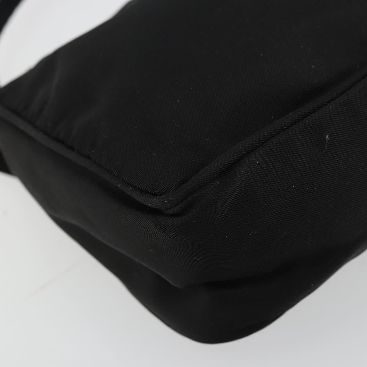 PRADA Accessory Pouch Nylon Black Silver Auth 176631A