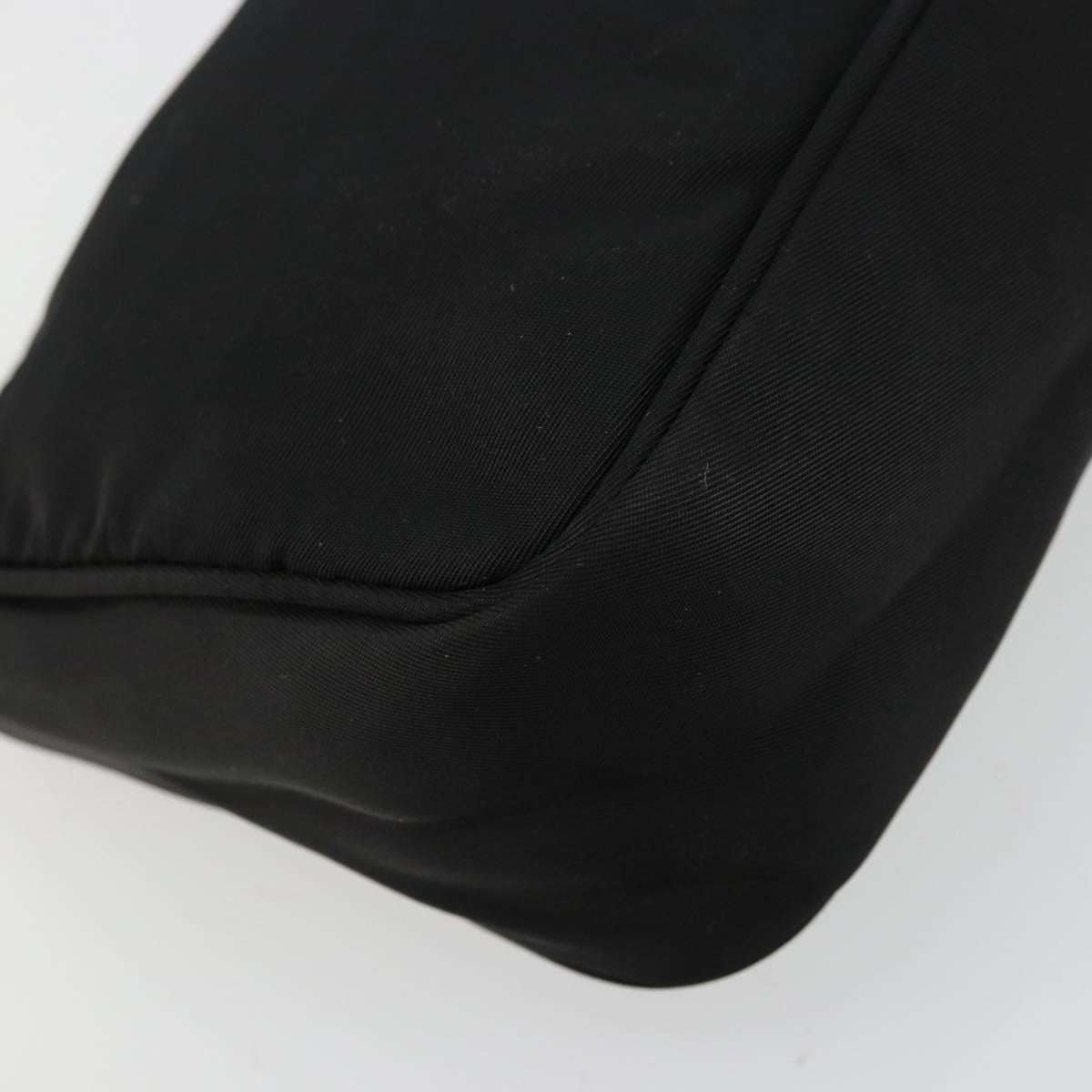 PRADA Accessory Pouch Nylon Black Silver Auth 176631A