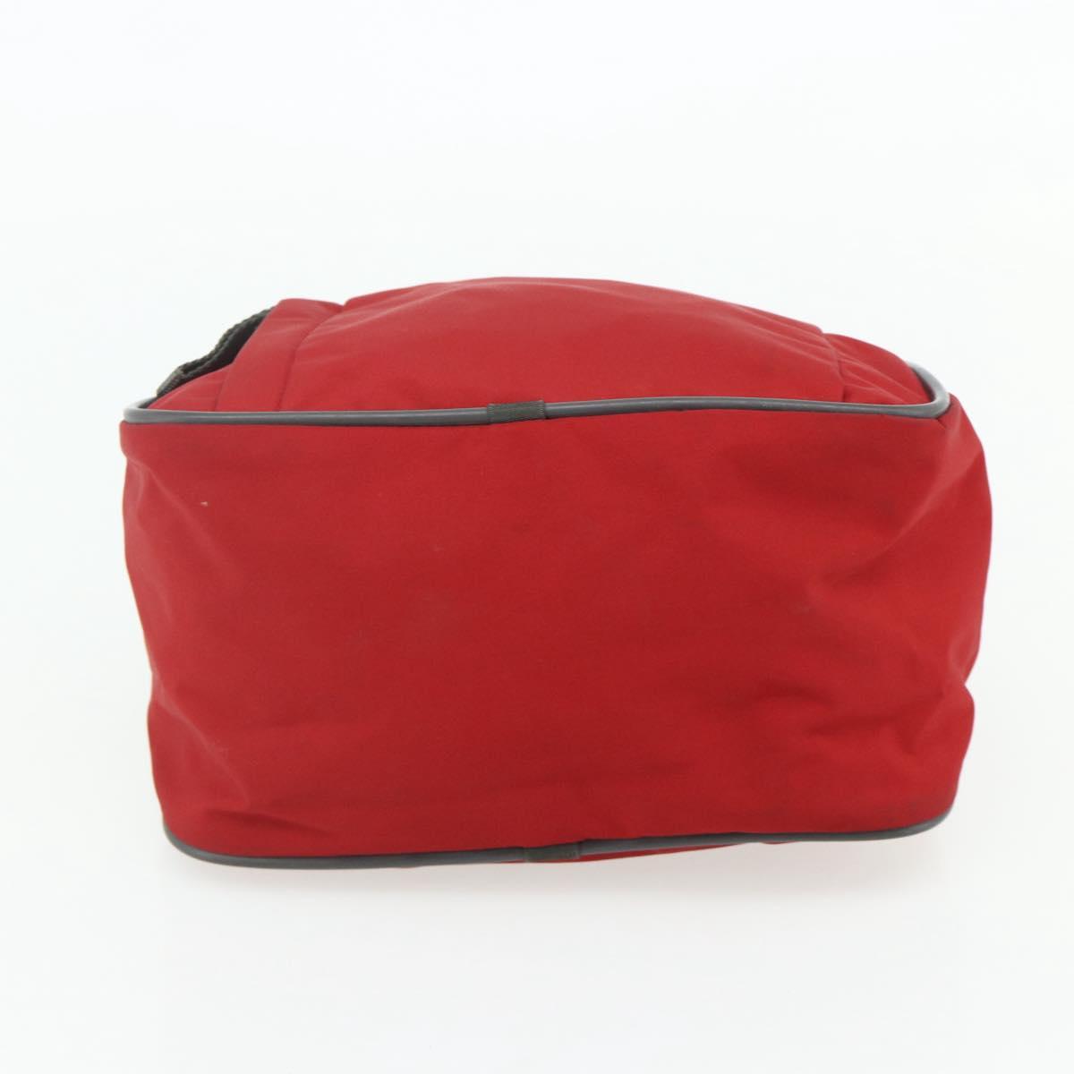 PRADA Sports Hand Bag Nylon Red Silver Auth 176633A
