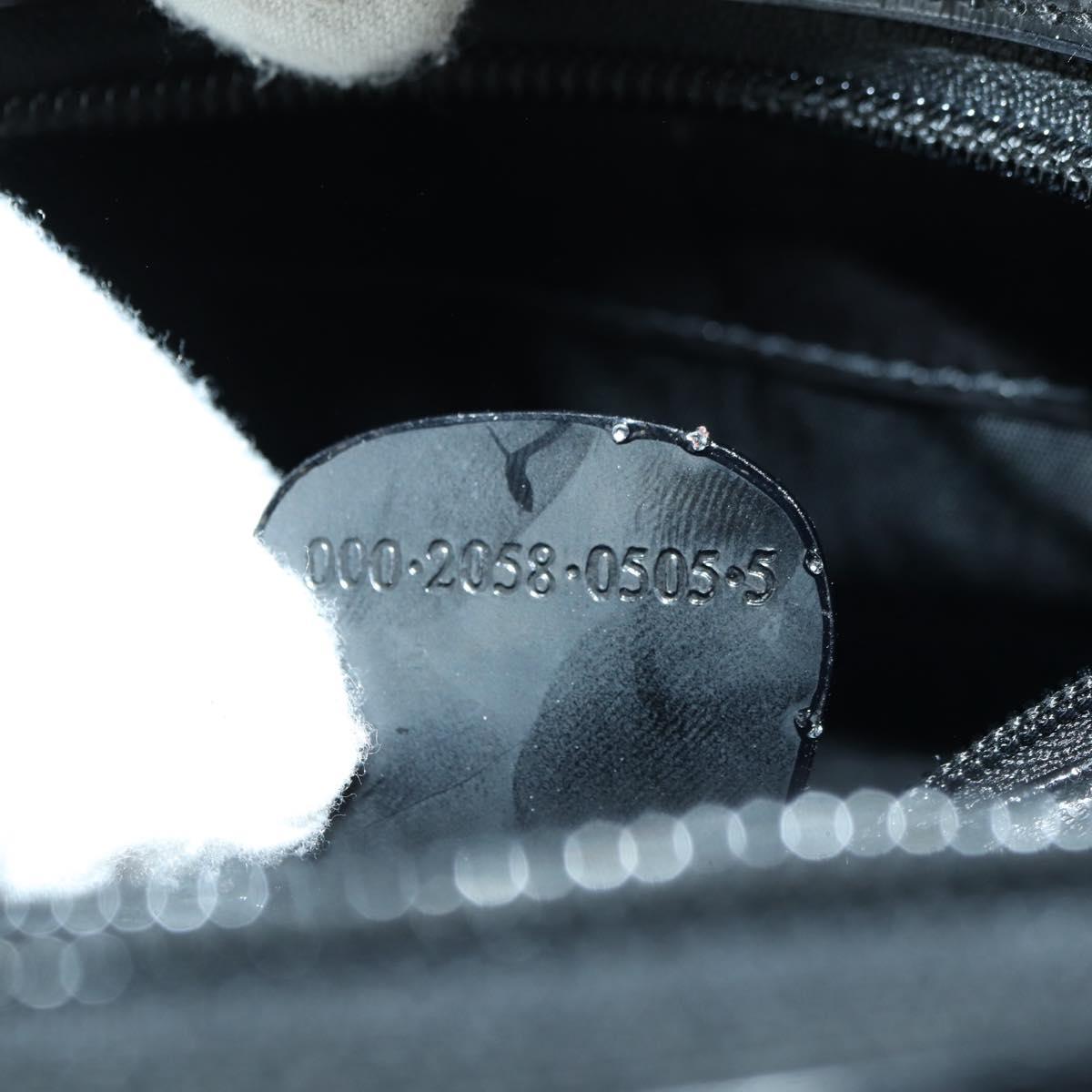 GUCCI Hand Bag Patent leather 2way Black Silver Auth 176640
