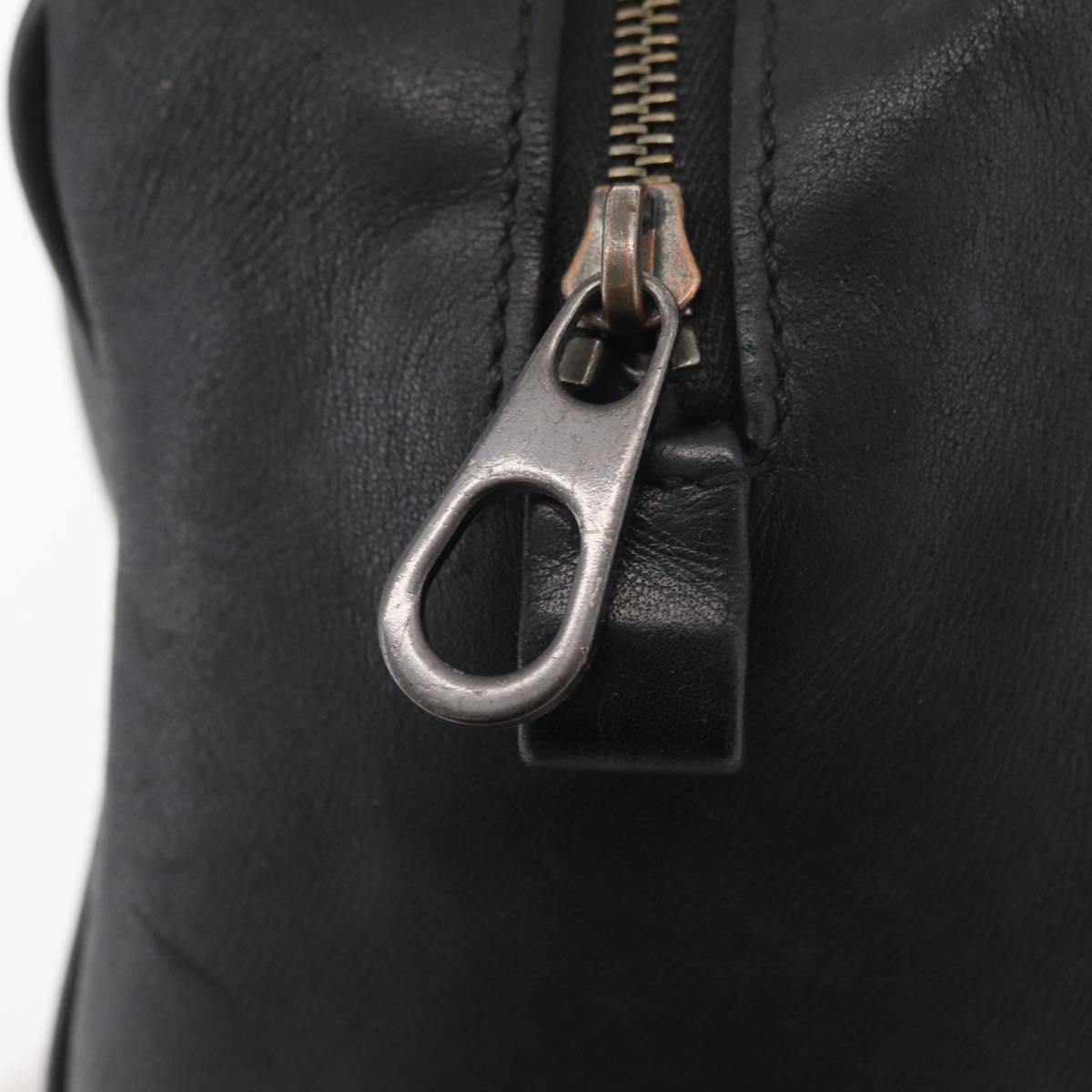 BOTTEGA VENETA Clutch Bag Leather Black Auth 176641