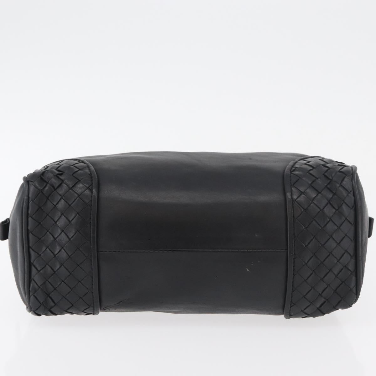 BOTTEGA VENETA Clutch Bag Leather Black Auth 176641