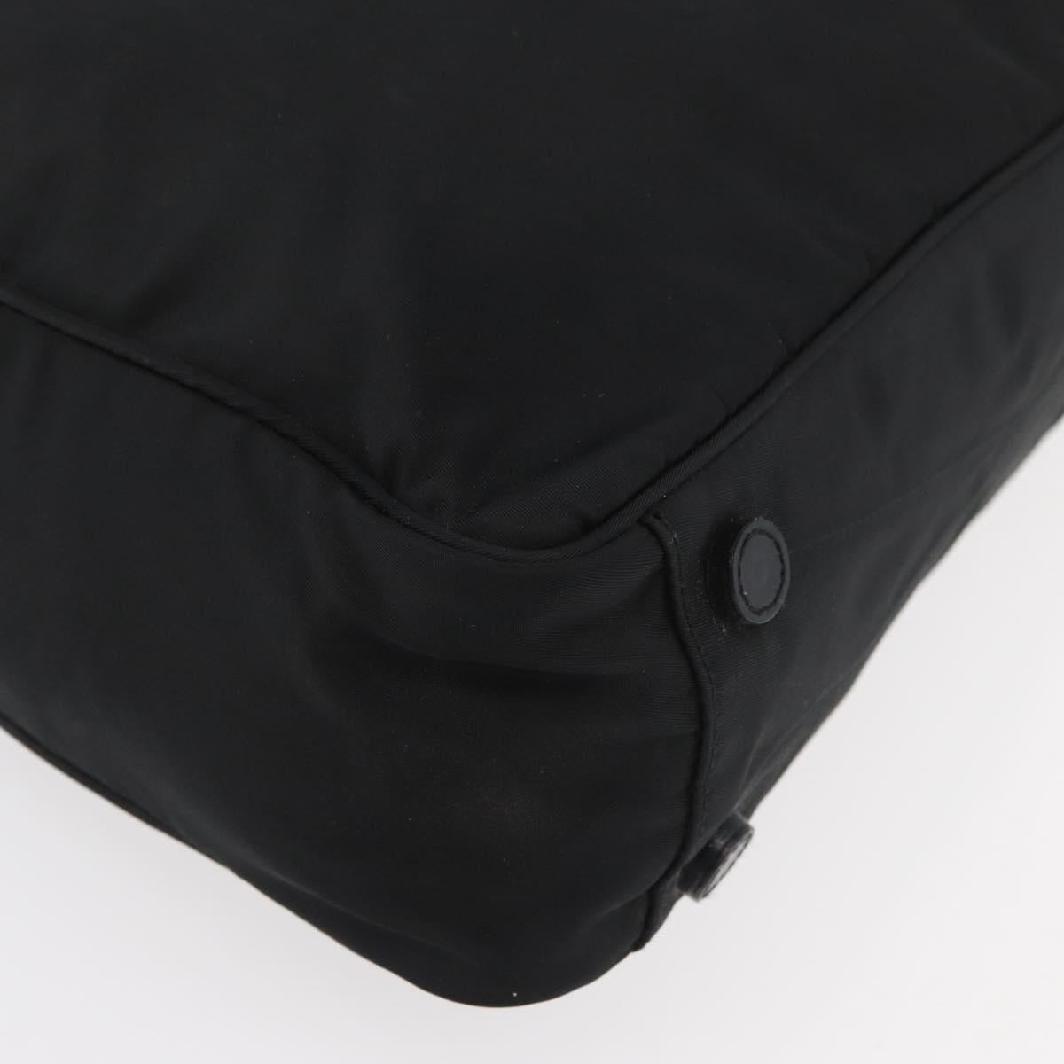 PRADA Shoulder Bag Nylon Black Silver Auth 176642