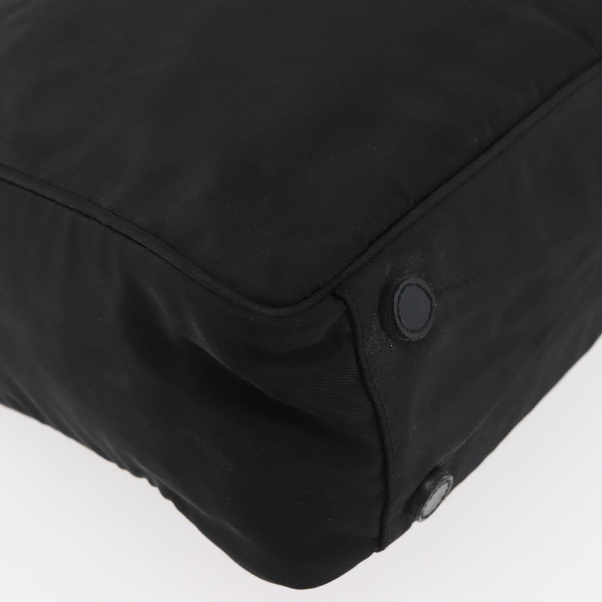 PRADA Shoulder Bag Nylon Black Silver Auth 176642