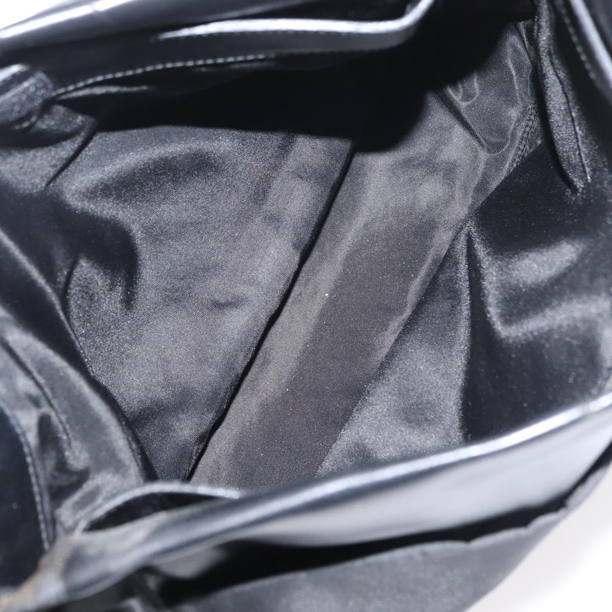 PRADA Shoulder Bag Nylon Black Silver Auth 176642