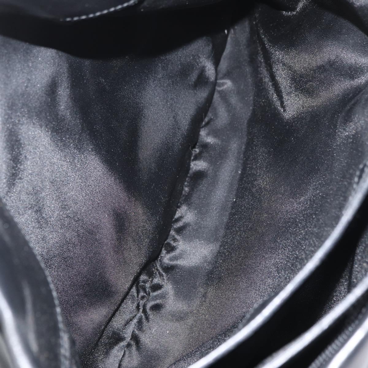 PRADA Shoulder Bag Nylon Black Silver Auth 176642