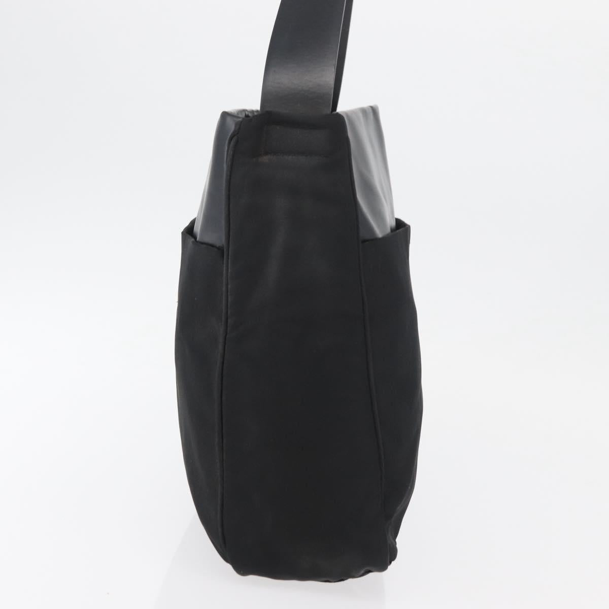 PRADA Shoulder Bag Nylon Black Silver Auth 176642