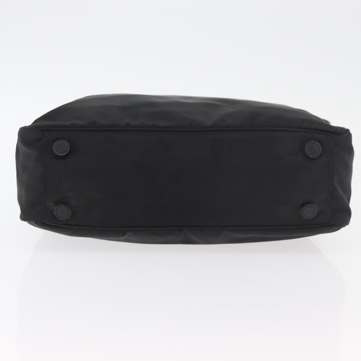 PRADA Shoulder Bag Nylon Black Silver Auth 176642