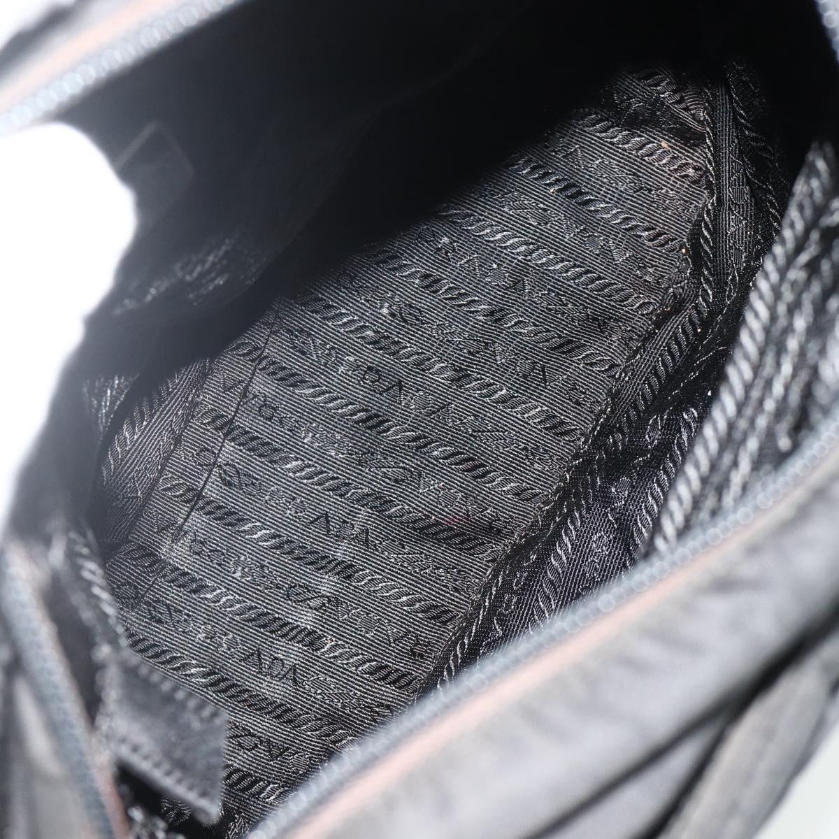 PRADA Tote Bag Nylon Black Auth 176646