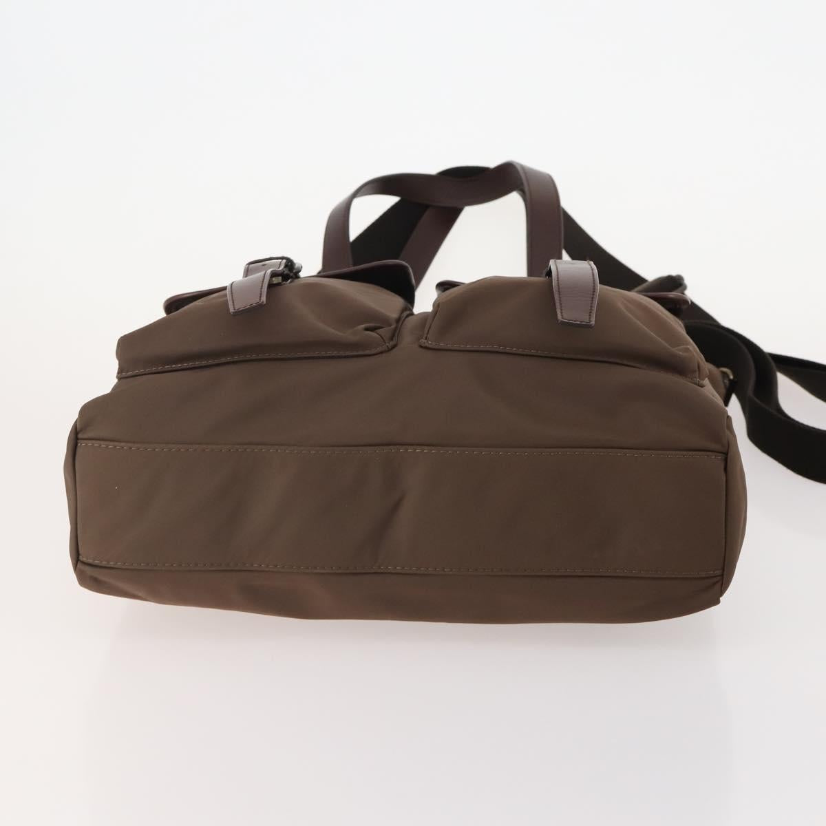 BURBERRY Tote Bag Nylon 2way Brown Auth 176648A