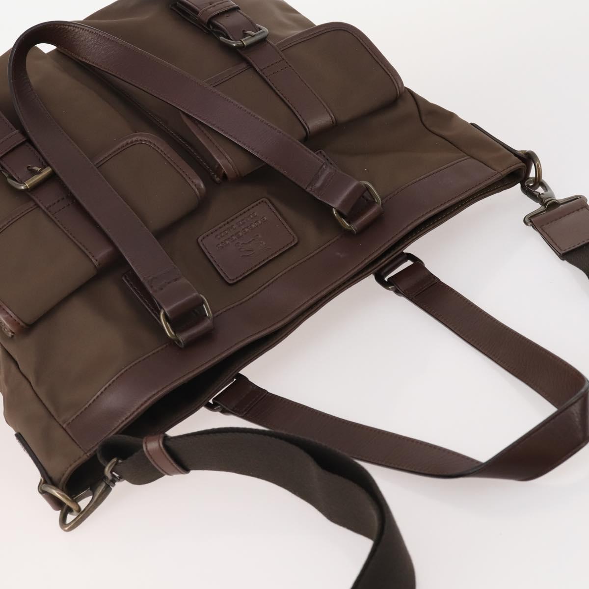 BURBERRY Tote Bag Nylon 2way Brown Auth 176648A