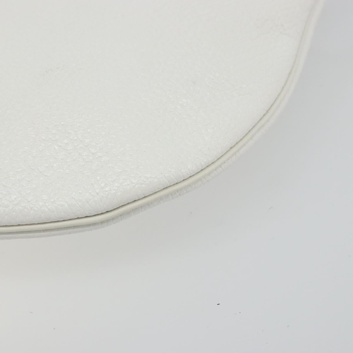 Christian Dior Shoulder Bag Leather White Gold Auth 176650