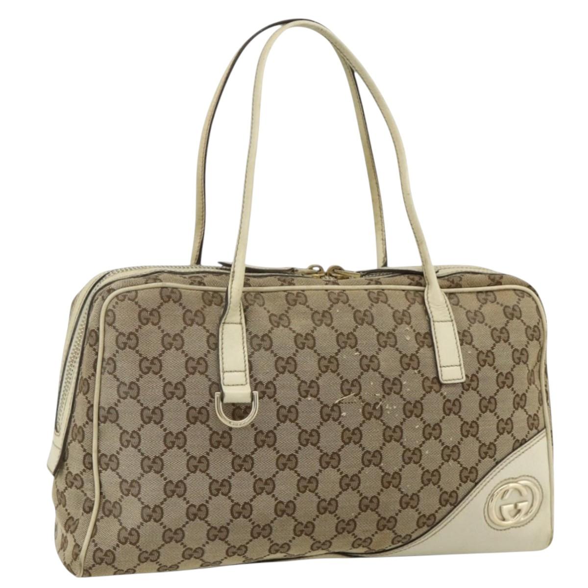 GUCCI GG Canvas Tote Bag Beige Gold 169971 Auth 176655