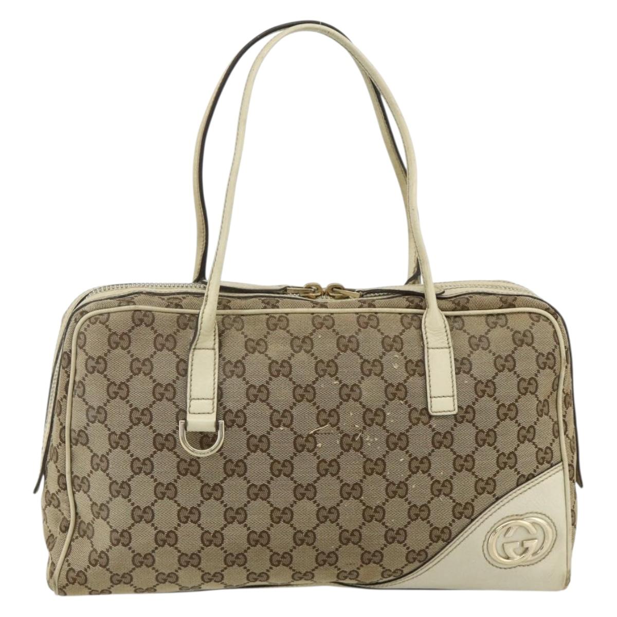 GUCCI GG Canvas Tote Bag Beige Gold 169971 Auth 176655
