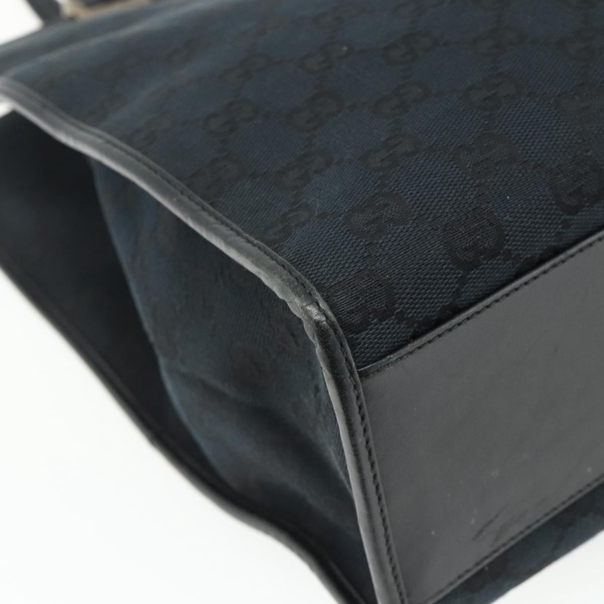 GUCCI GG Canvas Jackie Tote Bag Black Silver 002 1064 3444 Auth 176667