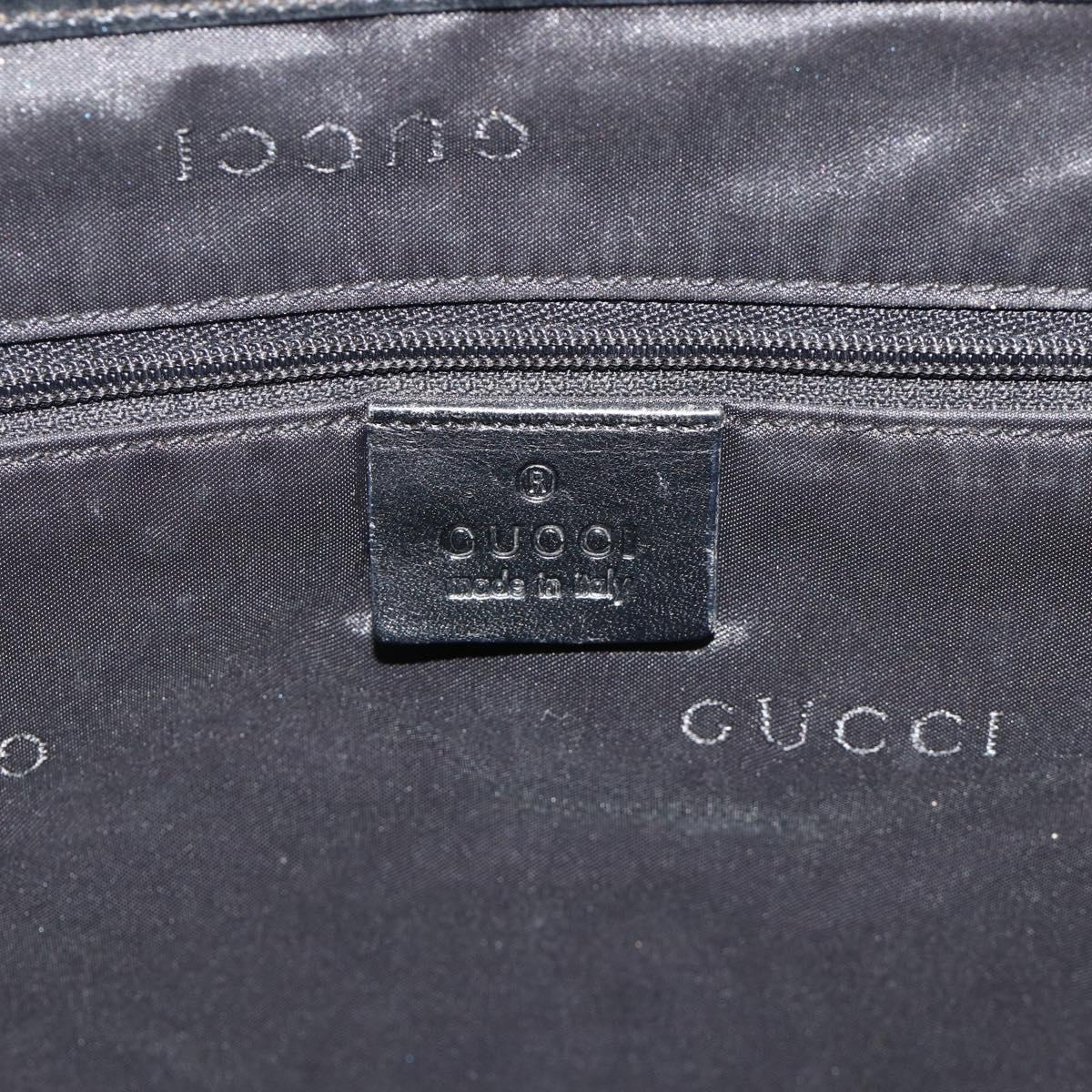 GUCCI GG Canvas Jackie Tote Bag Black Silver 002 1064 3444 Auth 176667