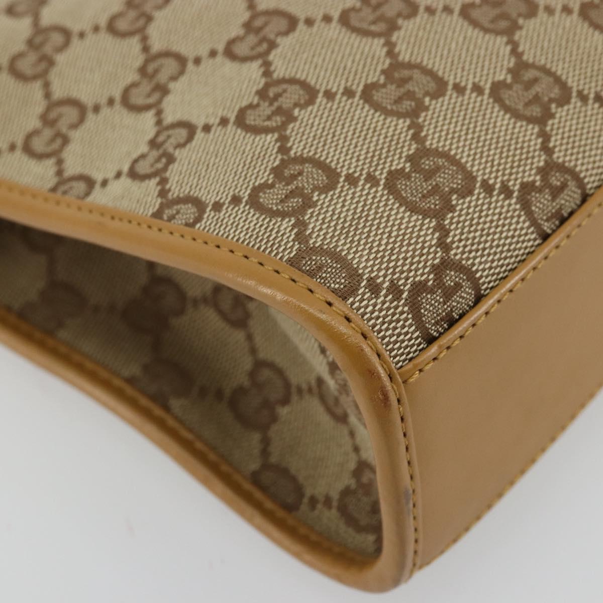 GUCCI Jackie GG Canvas Shoulder Bag Beige Gold 002 1065 3444 Auth 176673A
