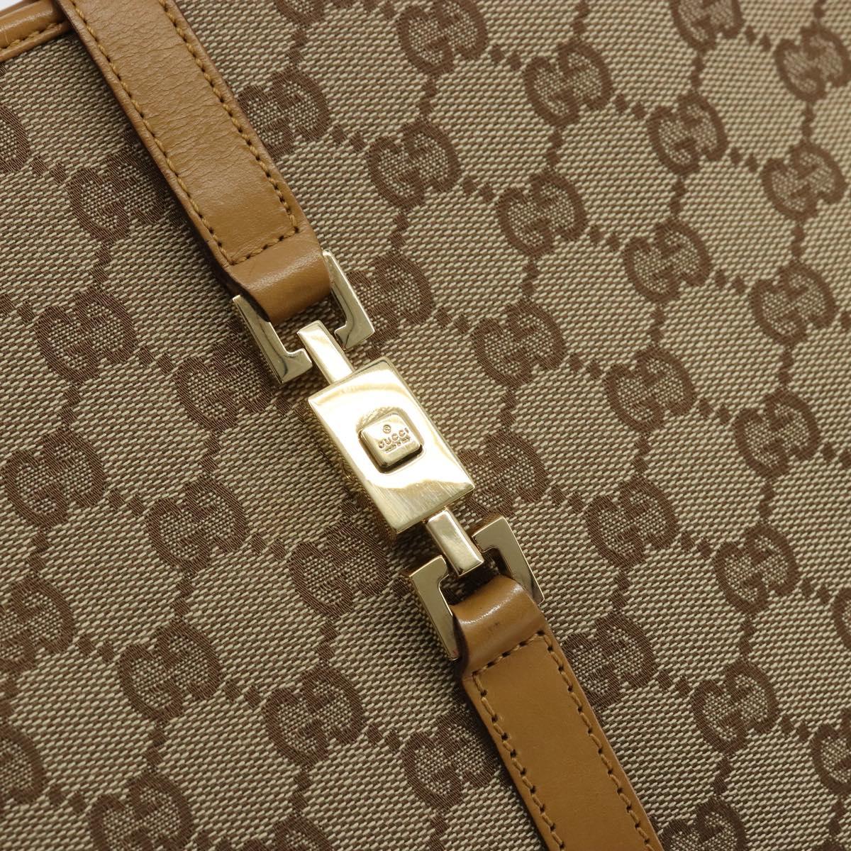 GUCCI Jackie GG Canvas Shoulder Bag Beige Gold 002 1065 3444 Auth 176673A