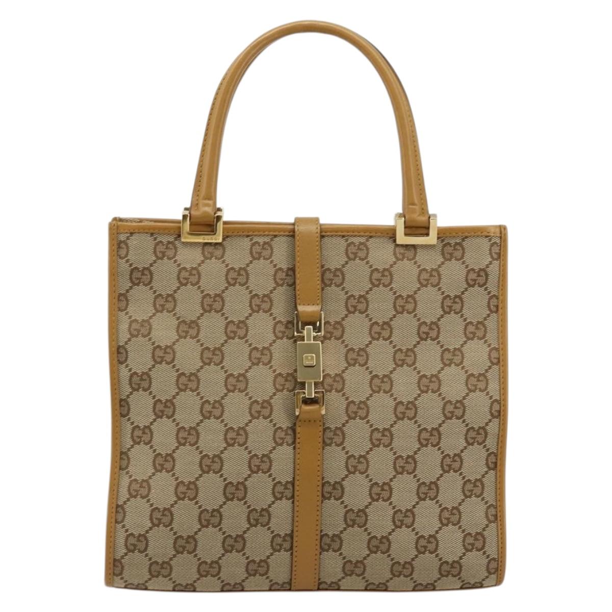 GUCCI Jackie GG Canvas Shoulder Bag Beige Gold 002 1065 3444 Auth 176673A