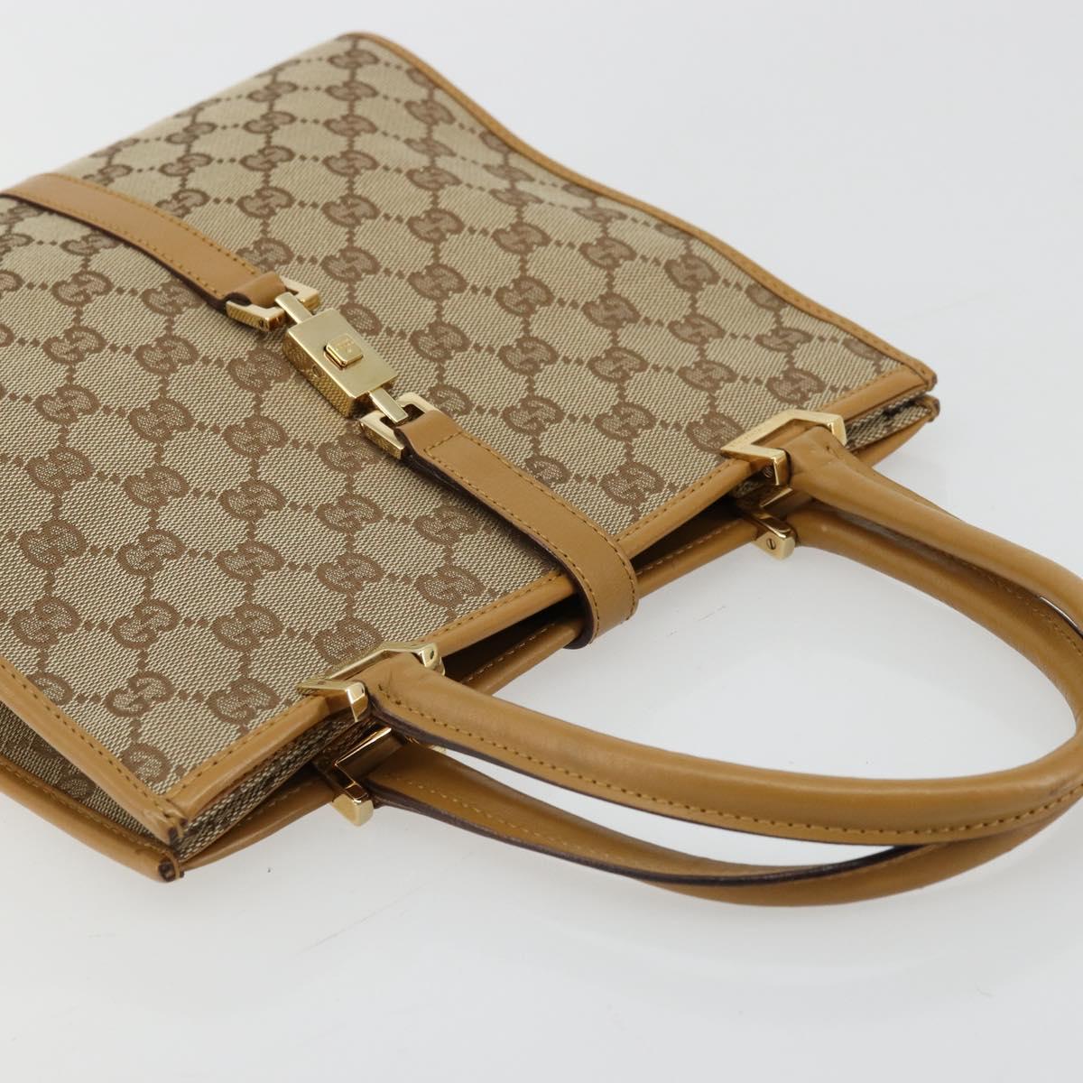 GUCCI Jackie GG Canvas Shoulder Bag Beige Gold 002 1065 3444 Auth 176673A