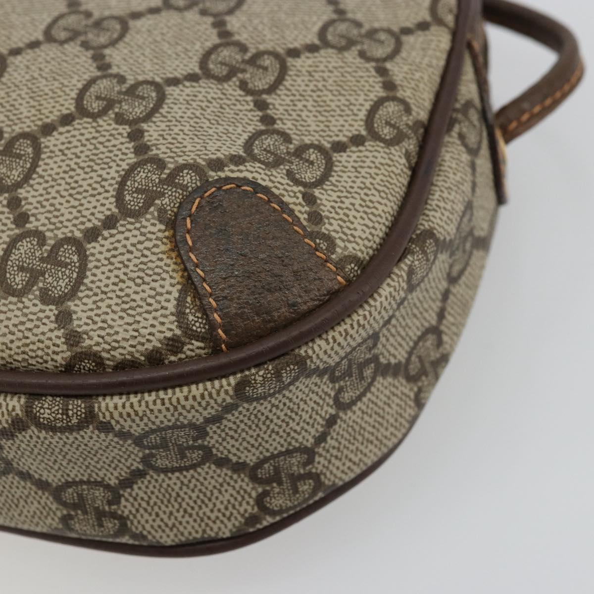 GUCCI GG Supreme Web Sherry Line Bag PVC Beige Red 89 02 055 Auth 176678
