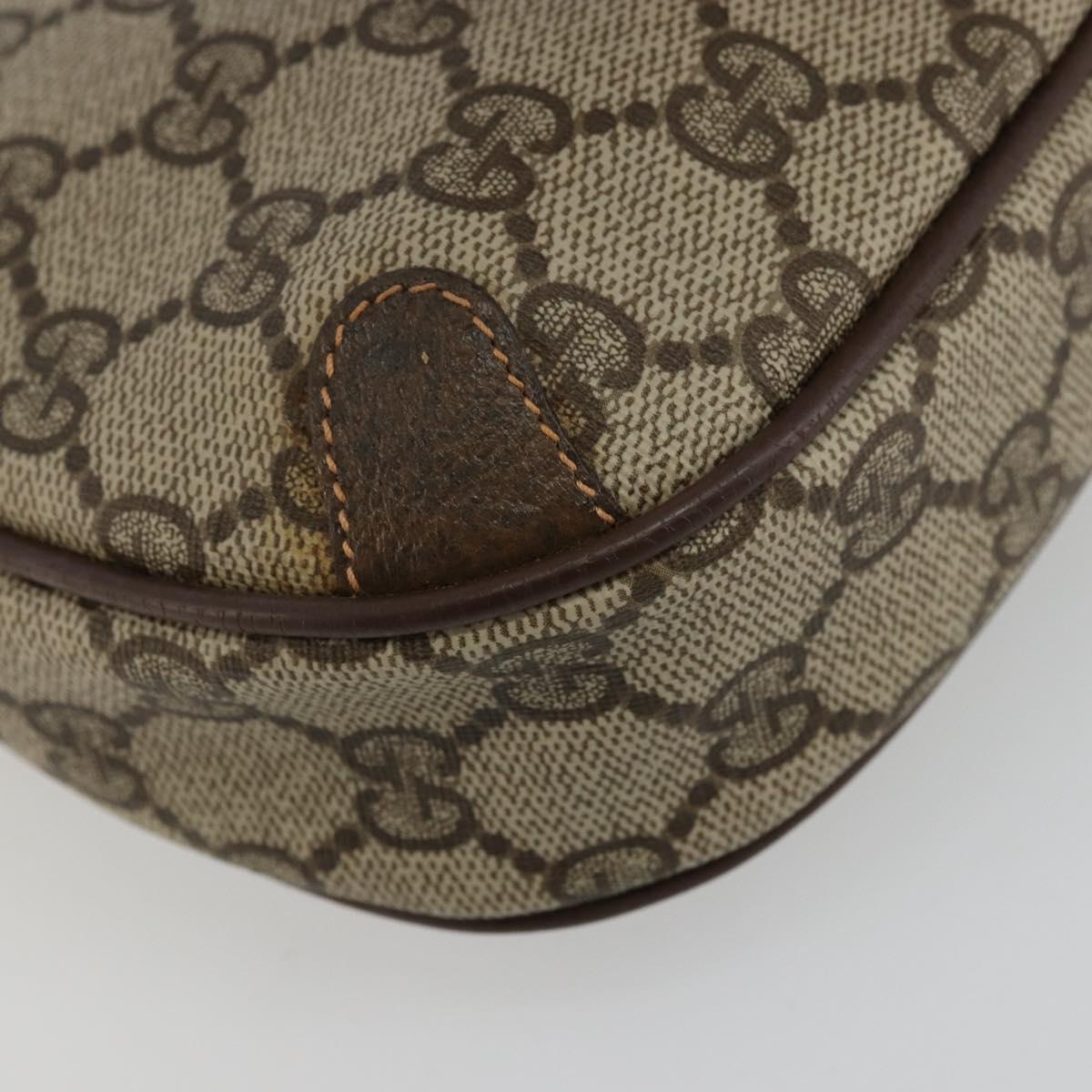 GUCCI GG Supreme Web Sherry Line Bag PVC Beige Red 89 02 055 Auth 176678
