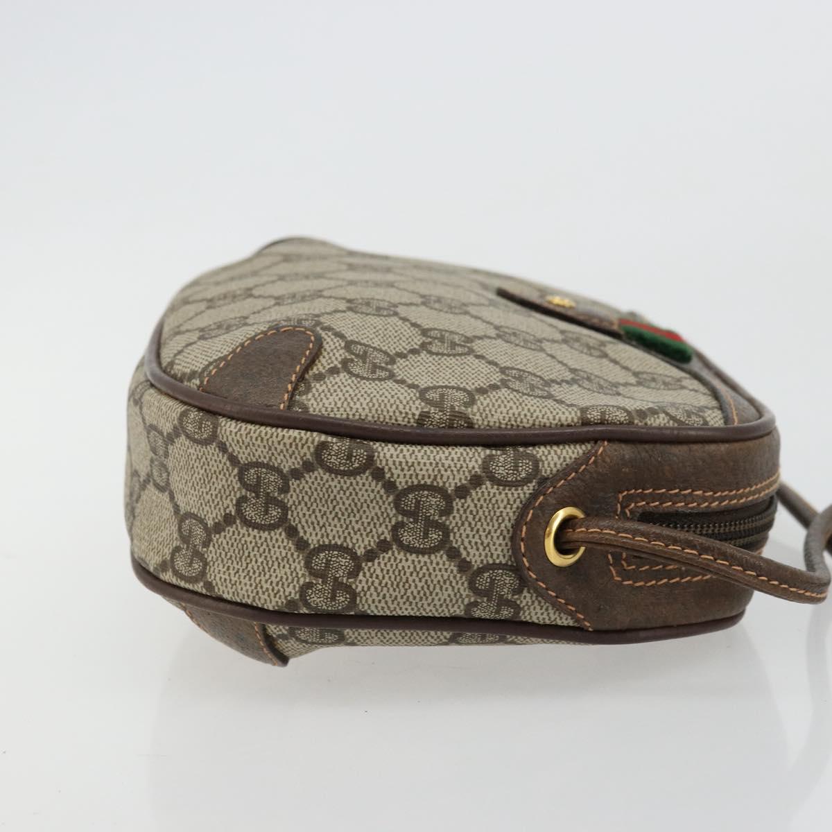 GUCCI GG Supreme Web Sherry Line Bag PVC Beige Red 89 02 055 Auth 176678