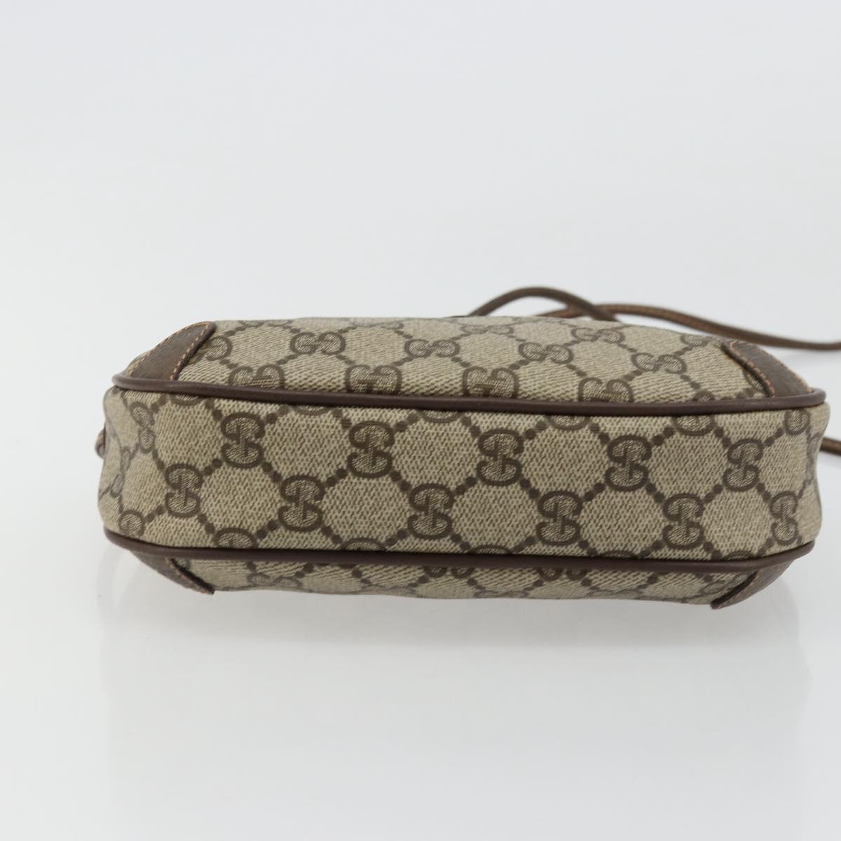 GUCCI GG Supreme Web Sherry Line Bag PVC Beige Red 89 02 055 Auth 176678