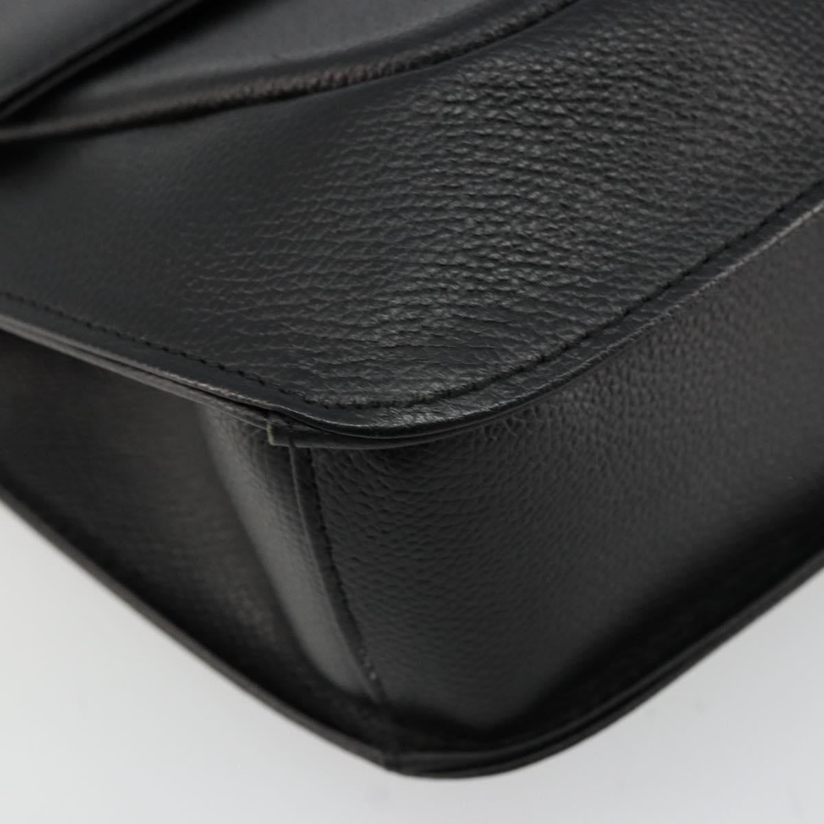 GIVENCHY Hand Bag Leather Black Gold Auth 176679A