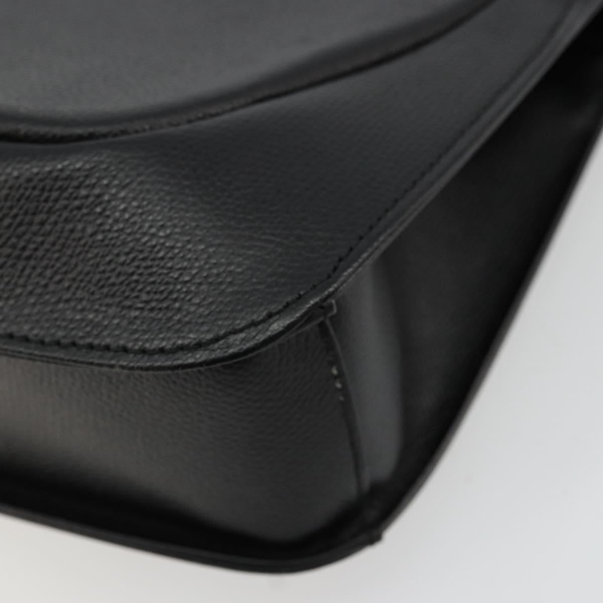 GIVENCHY Hand Bag Leather Black Gold Auth 176679A
