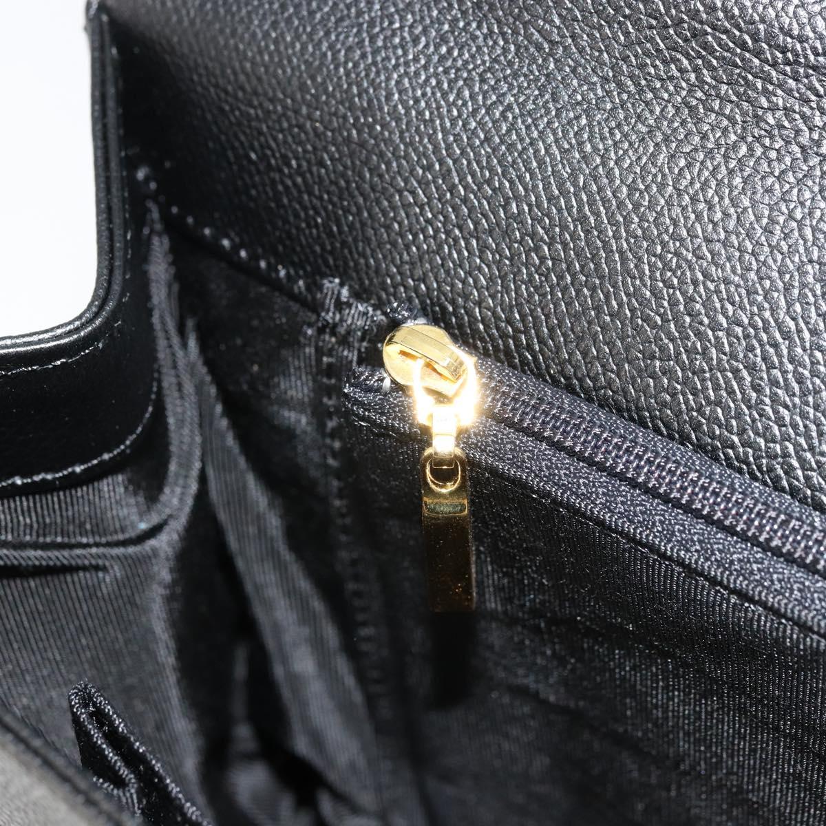 GIVENCHY Hand Bag Leather Black Gold Auth 176679A