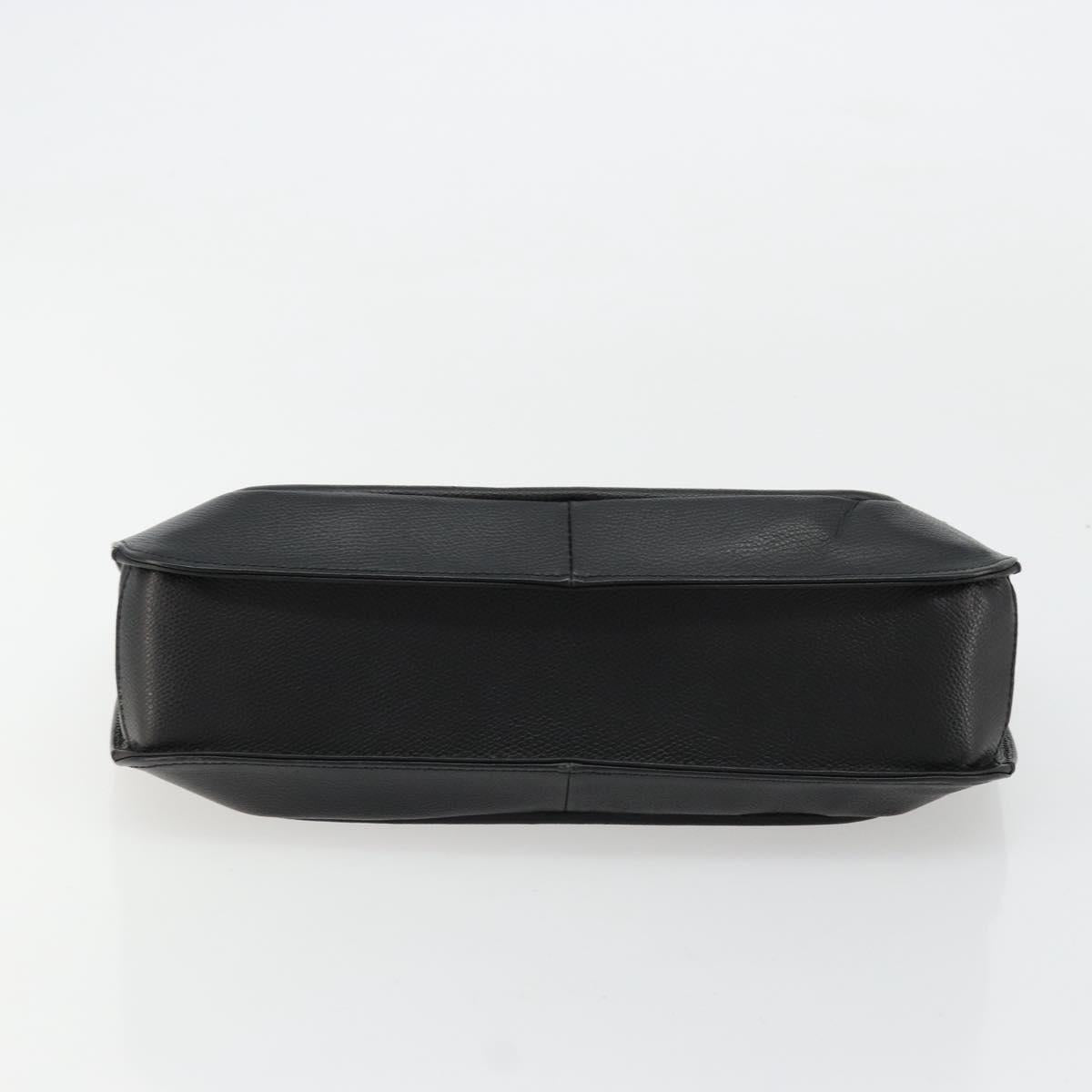 GIVENCHY Hand Bag Leather Black Gold Auth 176679A