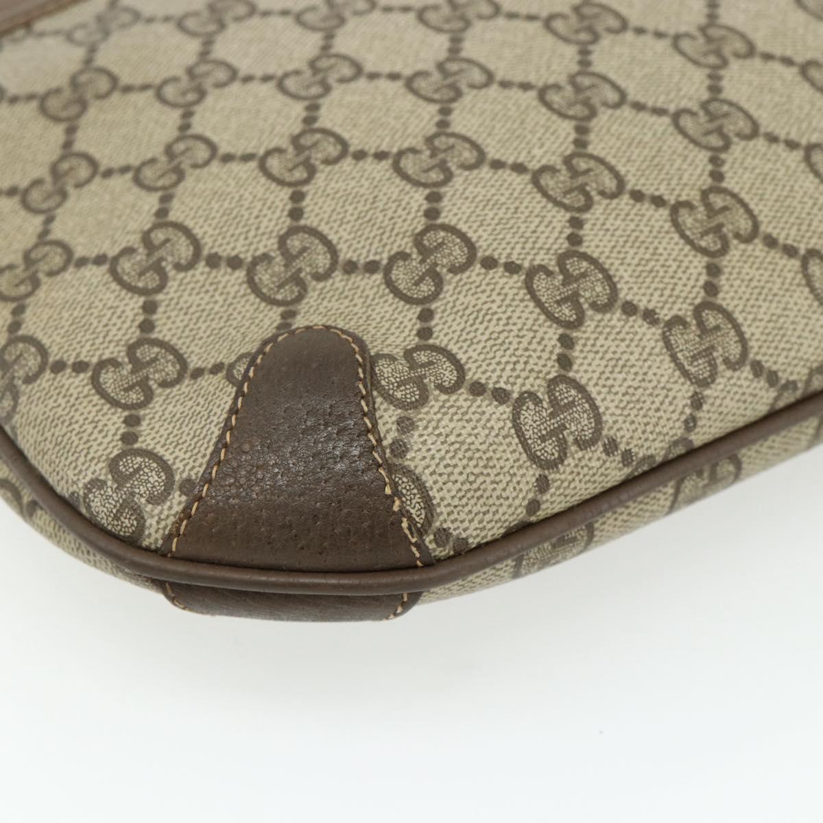 GUCCI GG Supreme Web Sherry Line Bag PVC Beige Red 904 02 026 Auth 176680