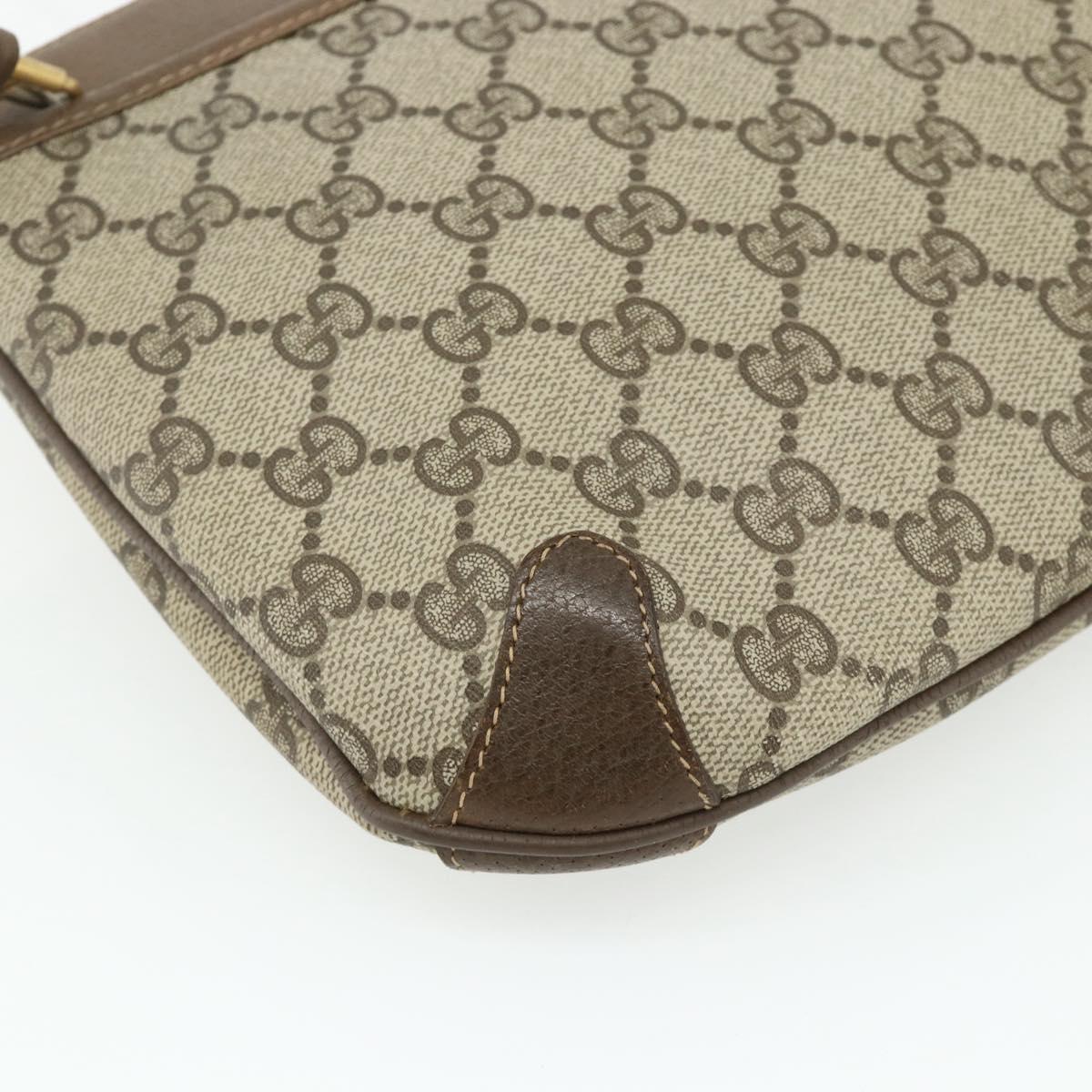 GUCCI GG Supreme Web Sherry Line Bag PVC Beige Red 904 02 026 Auth 176680