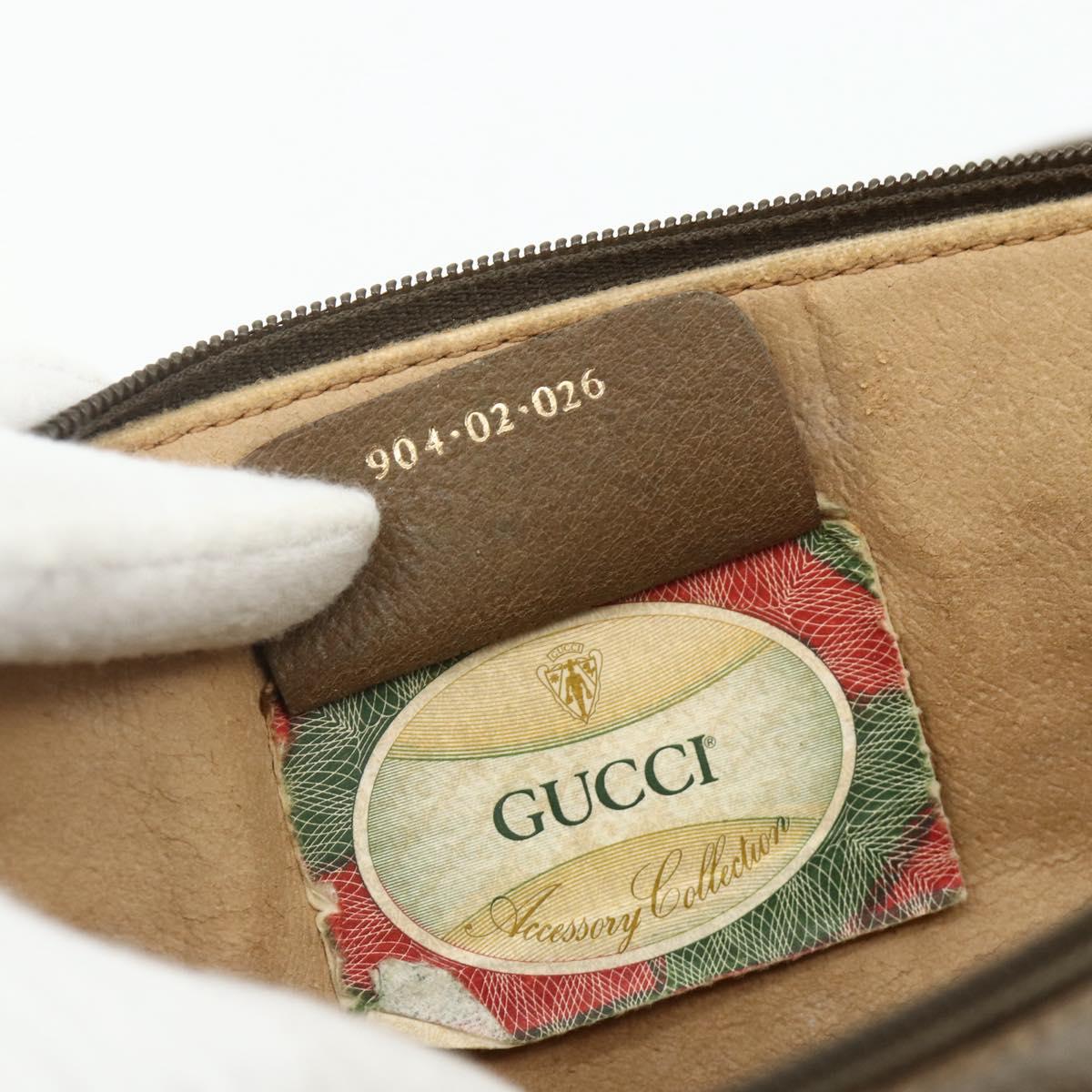GUCCI GG Supreme Web Sherry Line Bag PVC Beige Red 904 02 026 Auth 176680