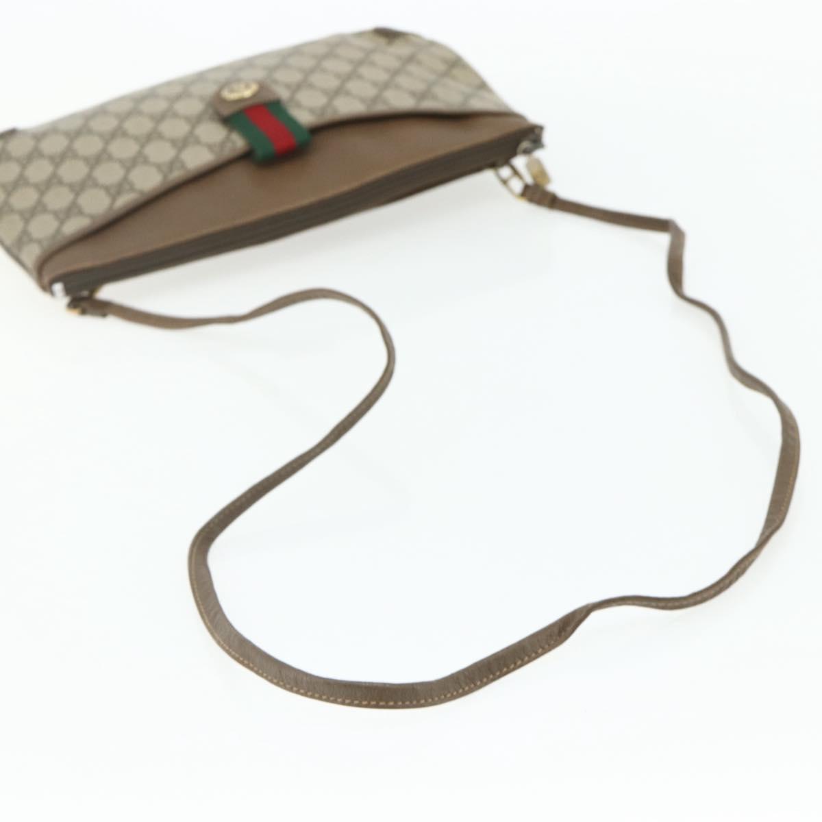 GUCCI GG Supreme Web Sherry Line Bag PVC Beige Red 904 02 026 Auth 176680