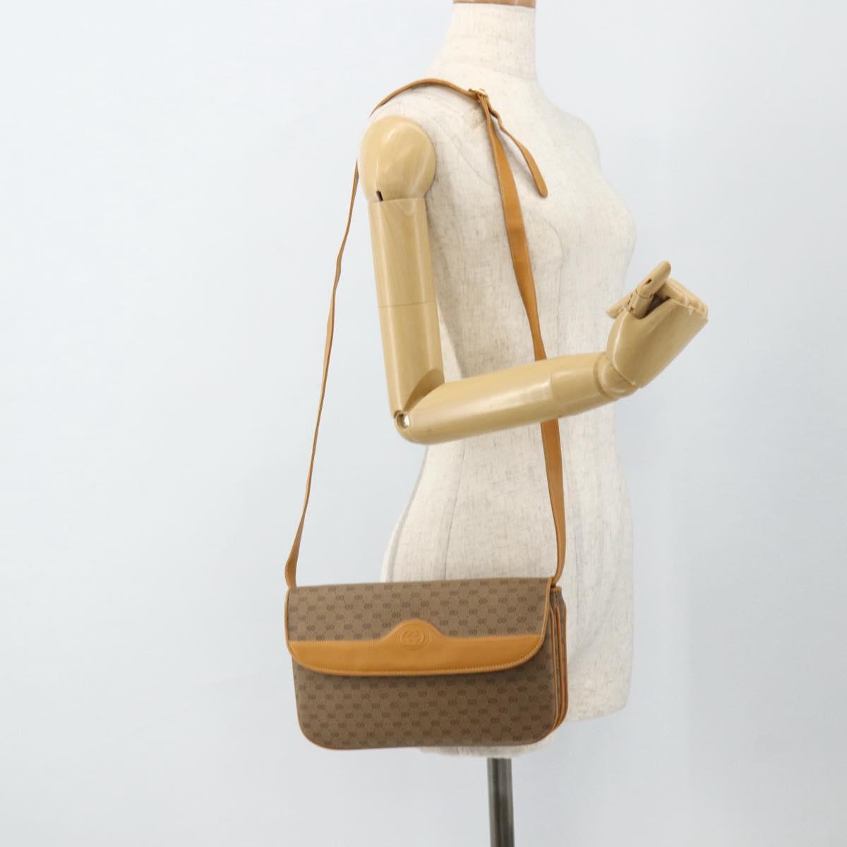 GUCCI Micro GG Supreme Shoulder Bag PVC Beige Gold 004 104 0024 Auth 176684