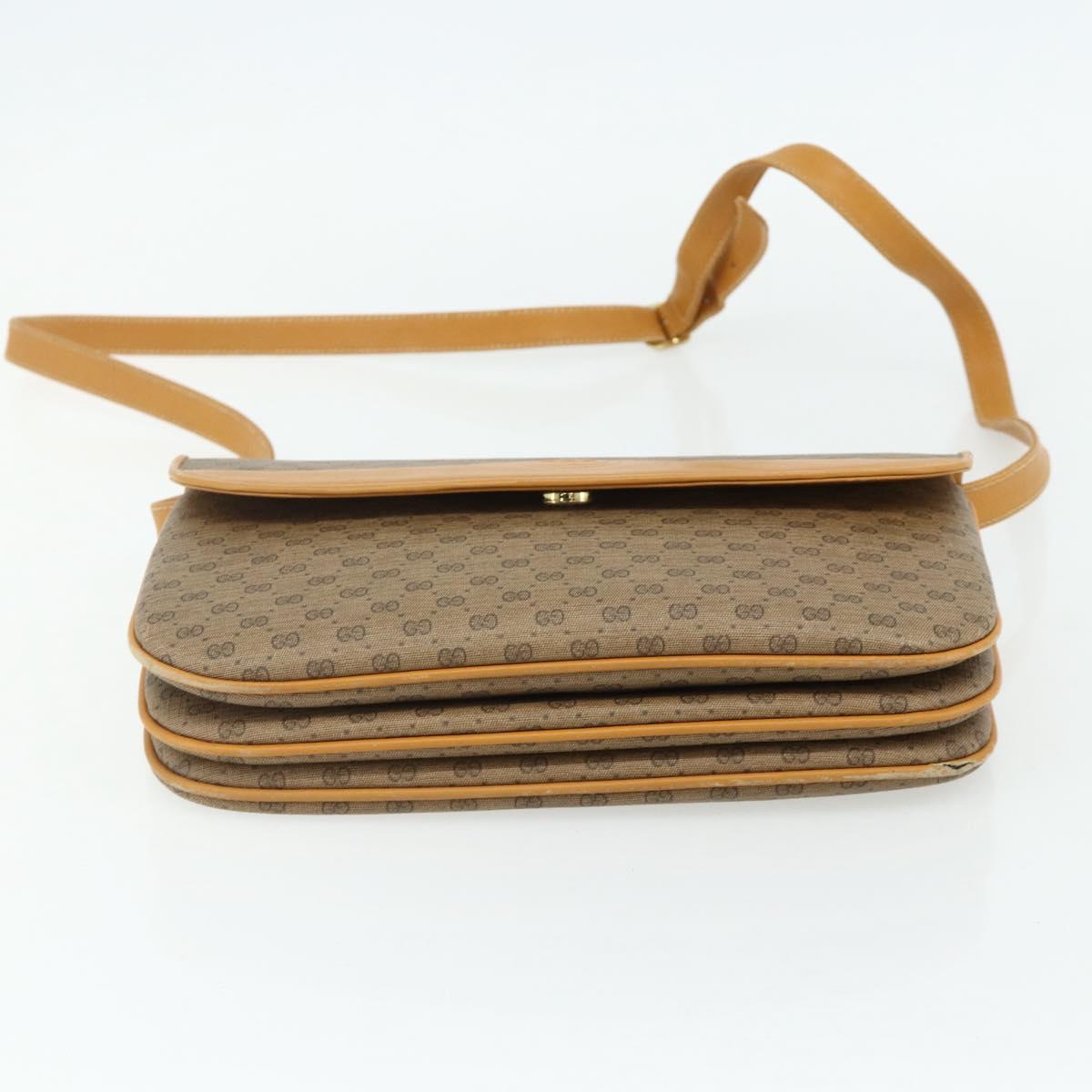 GUCCI Micro GG Supreme Shoulder Bag PVC Beige Gold 004 104 0024 Auth 176684