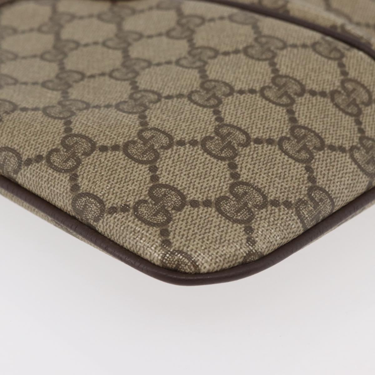 GUCCI GG Supreme Web Sherry Line Shoulder Bag PVC Beige 904 02 047 Auth 176686