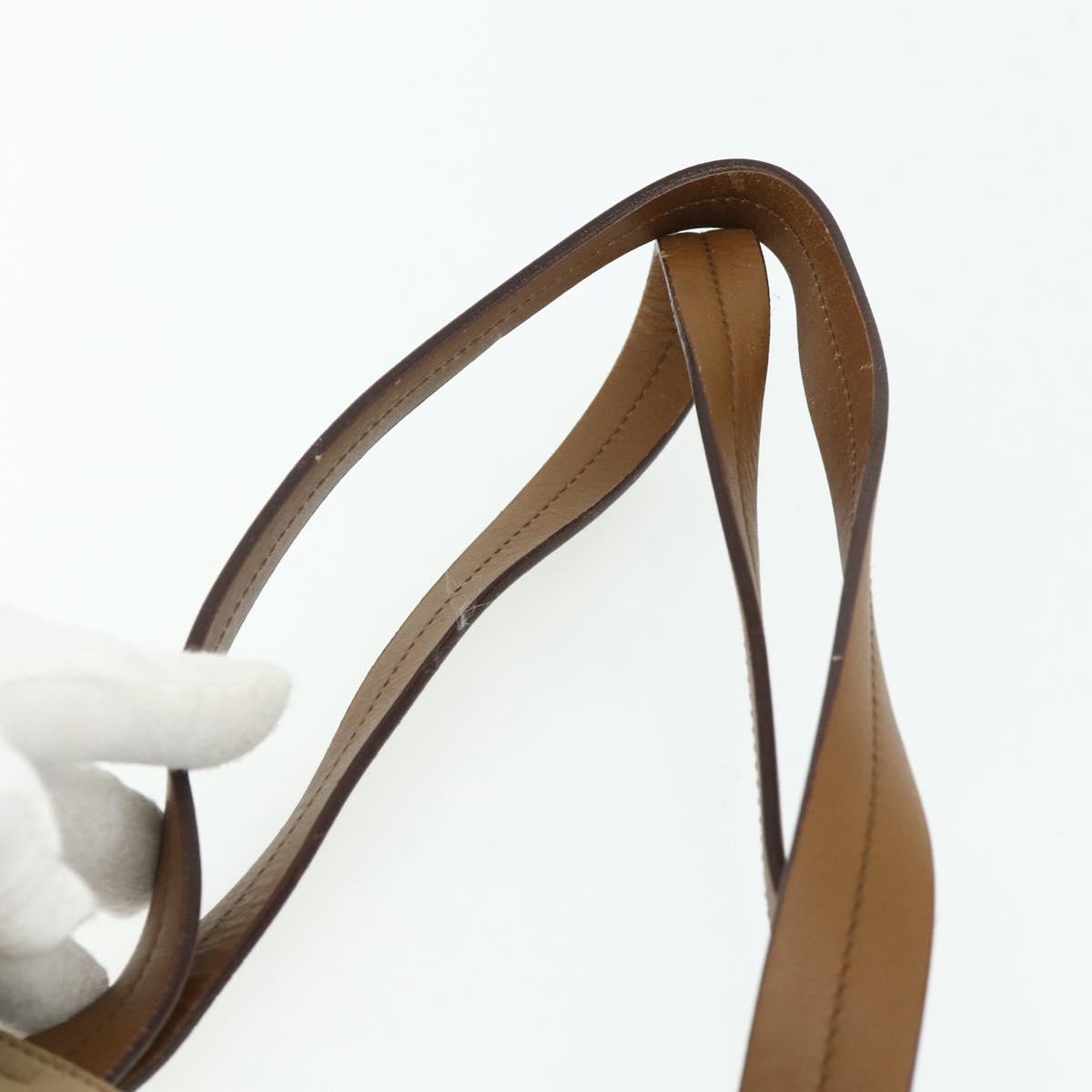 PRADA Shoulder Bag Nylon Beige Silver Auth 176689