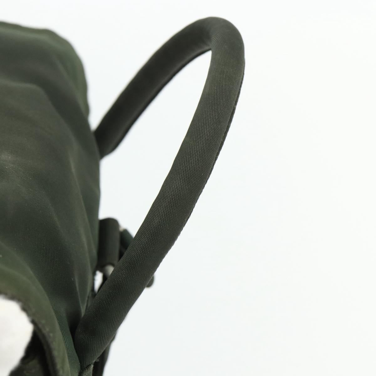 PRADA Backpack Nylon Silver Khaki Auth 176690