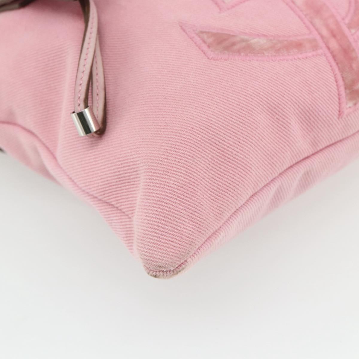SAINT LAURENT Kahala Tote Bag Canvas Pink Silver 123435 Auth 176691